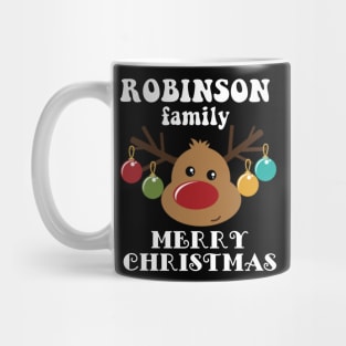 Family Christmas - Merry Christmas ROBINSON family, Family Christmas Reindeer T-shirt, Pjama T-shirt Mug